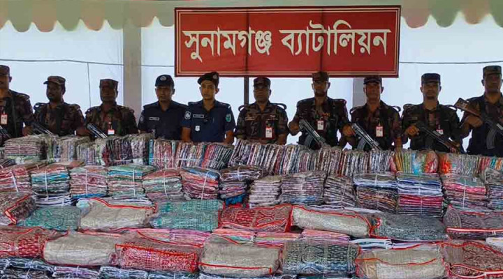 সুনামগঞ্জে ভারতীয় পণ্য জব্দ, মূল্য প্রায় সাড়ে ৫ কোটি